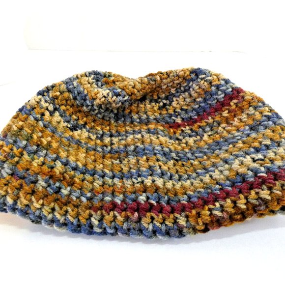 Winter Camo Beanie Camouflage Hat Handmade Crochet Knit Woods Preppy Made USA OS - Picture 5 of 6